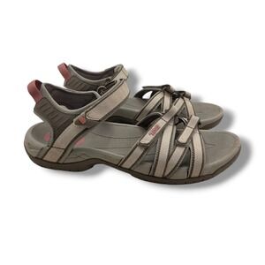 Teva Tirra Sandals Womens 9 Beige Strappy Vegan